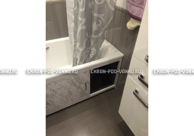 Раздвижной экран EUROPLEX Комфорт серый мрамор – купить по цене 6250 руб. в интернет-магазине в городе Красноярск картинка 4