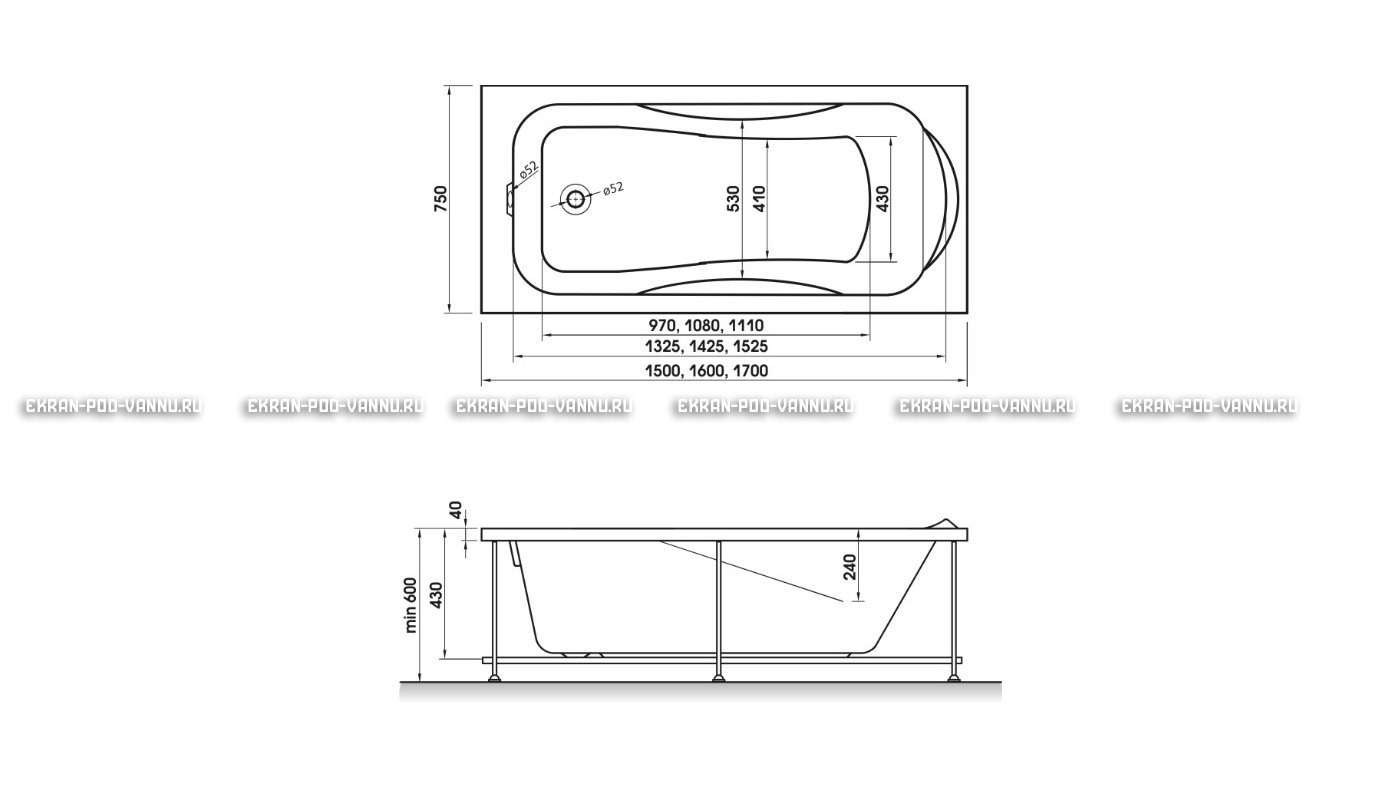 Акриловая ванна Relisan Elvira 150x75 – купить по цене 15260 руб. в интернет-магазине в городе Красноярск картинка 10