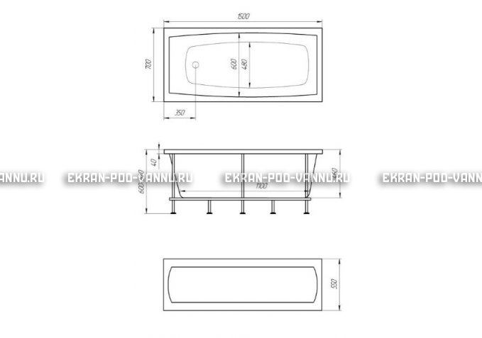 Акриловая ванна 1MarKa Melora 150x70 – купить по цене 12300 руб. в интернет-магазине в городе Красноярск картинка 4
