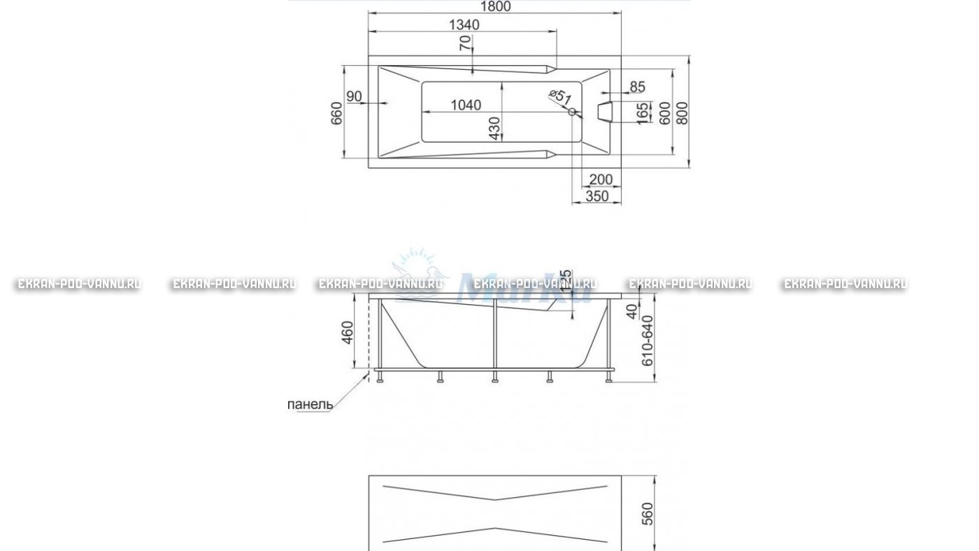 Акриловая ванна 1MarKa Raguza 180x80 – купить по цене 17854 руб. в интернет-магазине в городе Красноярск картинка 13