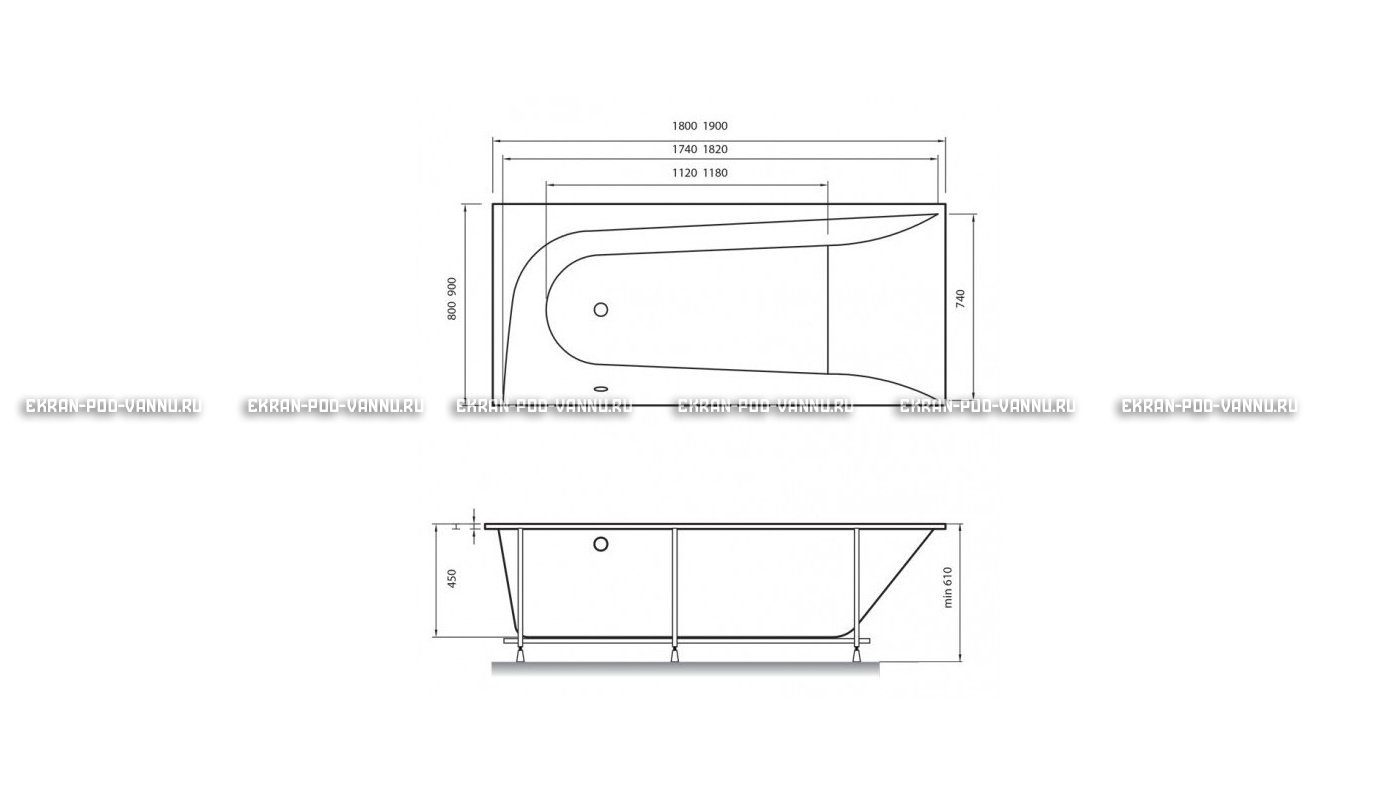 Акриловая ванна Vayer Boomerang 180x80 – купить по цене 43210 руб. в интернет-магазине в городе Красноярск картинка 15