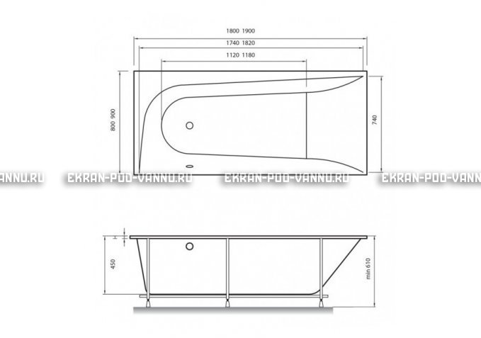 Акриловая ванна Vayer Boomerang 180x80 – купить по цене 43210 руб. в интернет-магазине в городе Красноярск картинка 4